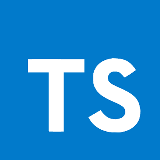 TypeScript — « TS » blanc sur bleu moyen