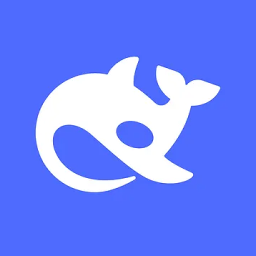 Logo DeepSeek — baleine stylisée blanche sur fond bleu