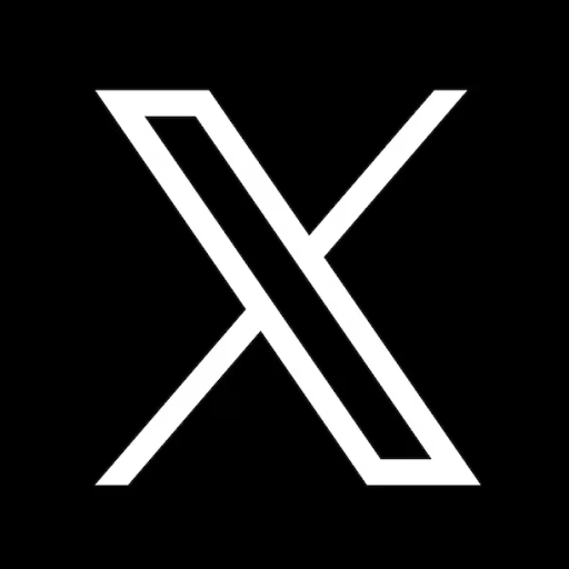 X (ex-Twitter) — X bicolore blanc / contour sur noir