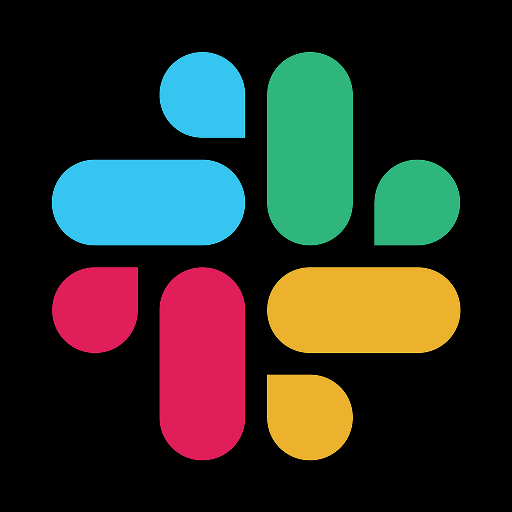 Slack — octothorpe 4 couleurs sur fond noir