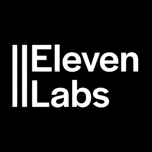 ElevenLabs — barres + wordmark bicoligne sur noir