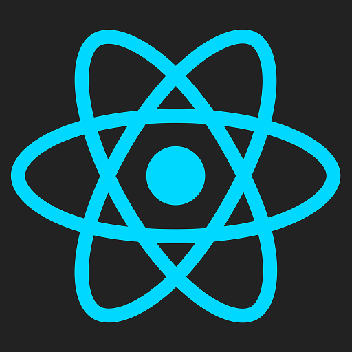 Logo React — atome bleu cyan sur gris sombre