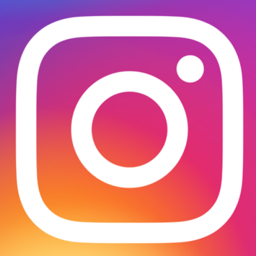 Instagram — appareil blanc, dégradé magenta→orange